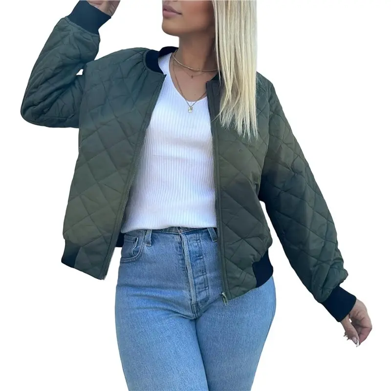 Женская куртка-бомбер CYL на молнии с карманами для весны и осени
Женская куртка-бомбер CYL на молнии с карманами для весны и осени