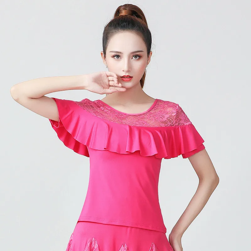 Women New National Standard Dance Short Sleeve Dance Top lace collar latin dance costume ballroom dance practice Shirt
Women New National Standard Dance Short Sleeve Dance Top lace collar latin dance costume ballroom dance practice Shirt