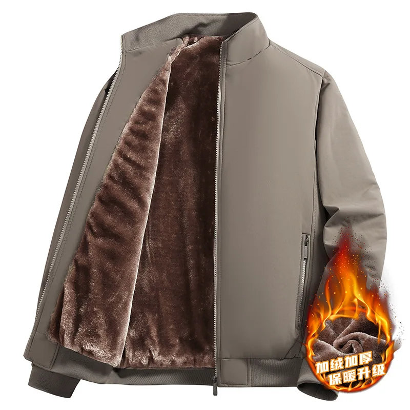 Men's Stand Collar Fleece Lined Business Jacket Autumn Winter Warm Thickened Polyester Fiber Zipper Closure Solid Color Coat
Men's Stand Collar Fleece Lined Business Jacket Autumn Winter Warm Thickened Polyester Fiber Zipper Closure Solid Color Coat