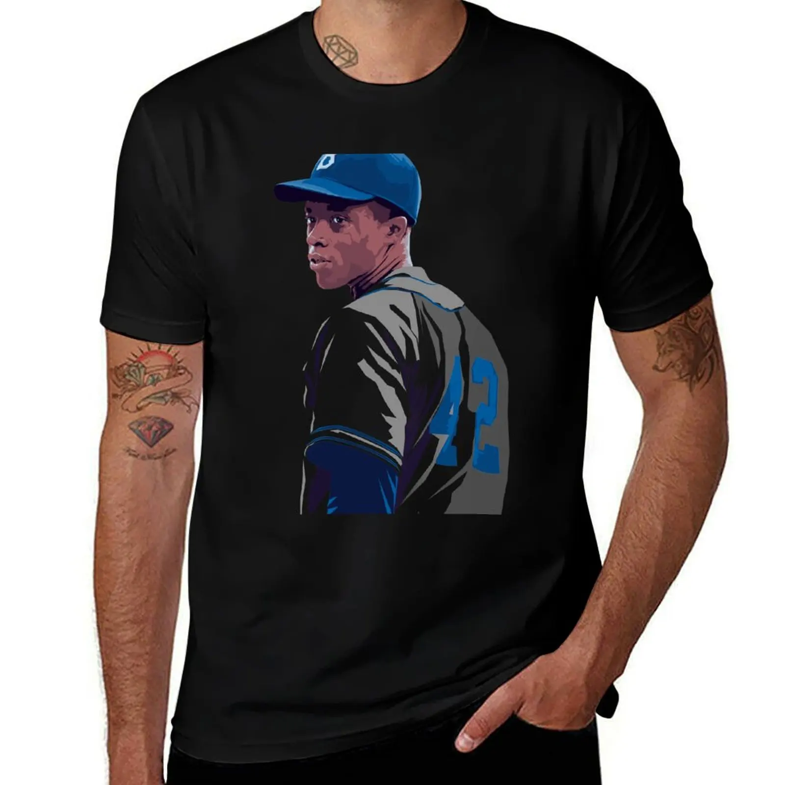 Chadwick Boseman as Jackie Robinson T-Shirt Soft Touch Basic Cotton T-Shirt
Chadwick Boseman as Jackie Robinson T-Shirt Soft Touch Basic Cotton T-Shirt