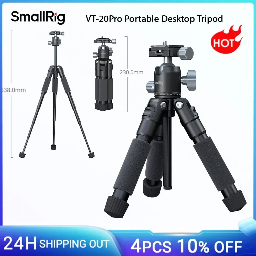 SmallRig VT-20 Pro Portable Desktop Tripod with Phone Clamp with Video Head for Photography Videography Live Streaming -5470
SmallRig VT-20 Pro Portable Desktop Tripod with Phone Clamp with Video Head for Photography Videography Live Streaming -5470