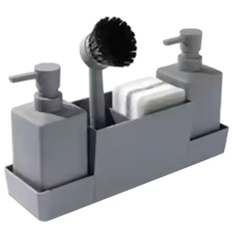 PHFU-Kitchen Soap Dispenser With Brush Sponge Holder For Sink Caddy, Matte Black Hand Soap And Dish Soap Dispenser Set GRAY
PHFU-Kitchen Soap Dispenser With Brush Sponge Holder For Sink Caddy, Matte Black Hand Soap And Dish Soap Dispenser Set GRAY