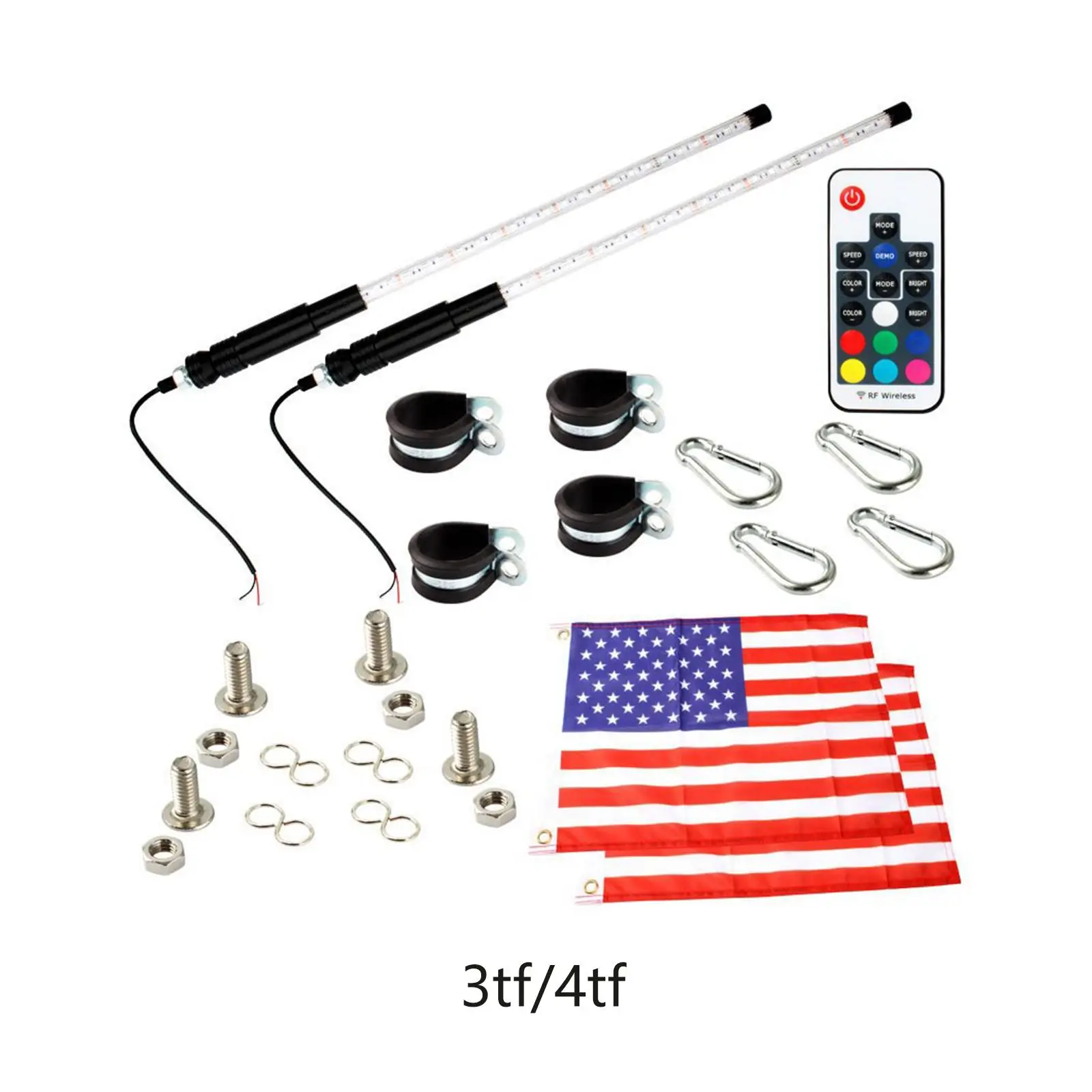 2x LED Whip Lights, RGB 360 Twisted Chasing Color Remote Control for UTV ATV Go Kart
2x LED Whip Lights, RGB 360 Twisted Chasing Color Remote Control for UTV ATV Go Kart