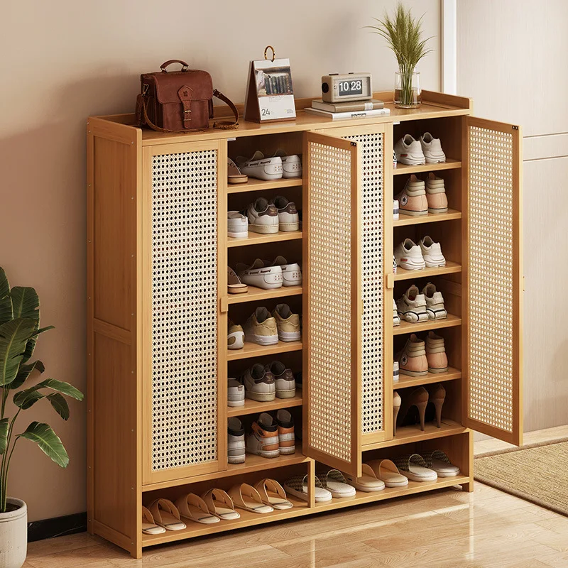 Shoe Cabinet Freestanding Shoe Rack With Hooks Freestanding Wood Shoe Rack With Doors Adjustable Shelves for Hallway Closet Room
Shoe Cabinet Freestanding Shoe Rack With Hooks Freestanding Wood Shoe Rack With Doors Adjustable Shelves for Hallway Closet Room