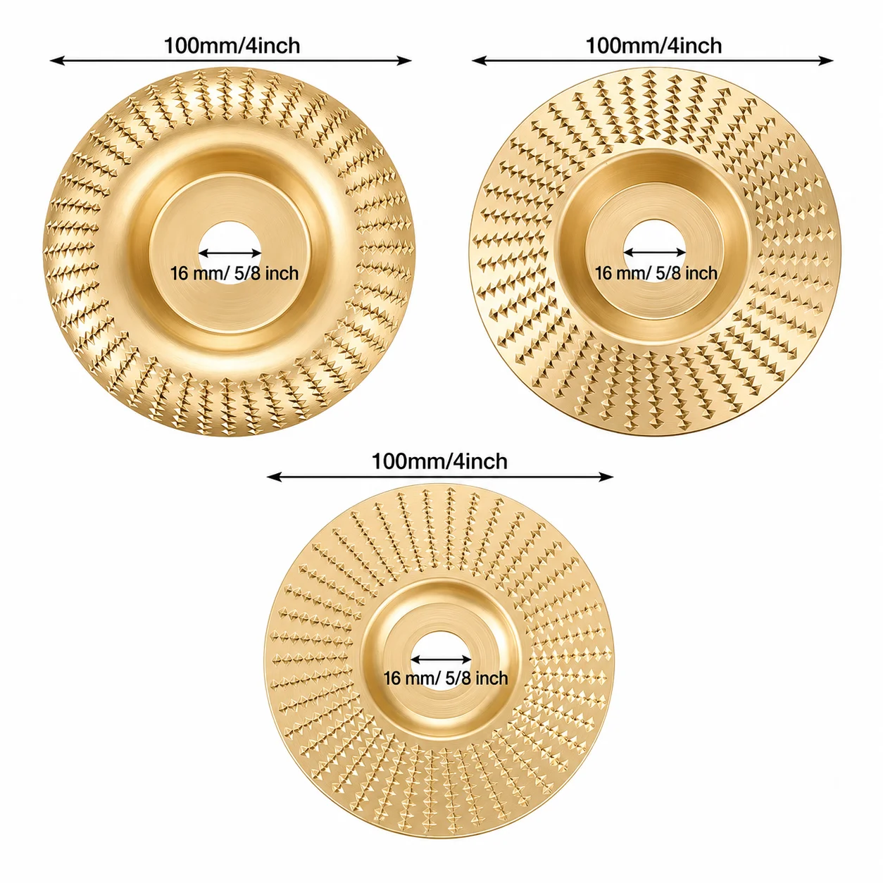 Woodworking Grinding Disc 100mm Wide with 16mm Metal Hole, Curved Bevel Design for Electric Grinder, Wood Cutting & Engraving
Woodworking Grinding Disc 100mm Wide with 16mm Metal Hole, Curved Bevel Design for Electric Grinder, Wood Cutting & Engraving