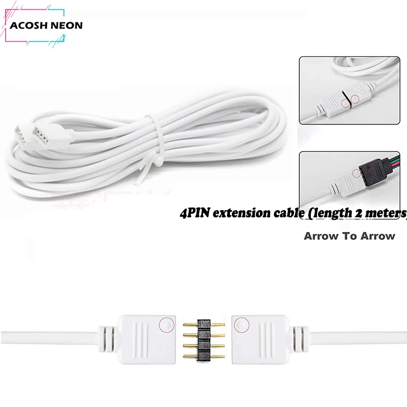 2m 5050RGB colorful LED light bar connection cable 4Pin header light bar controller extension cable 2m
2m 5050RGB colorful LED light bar connection cable 4Pin header light bar controller extension cable 2m