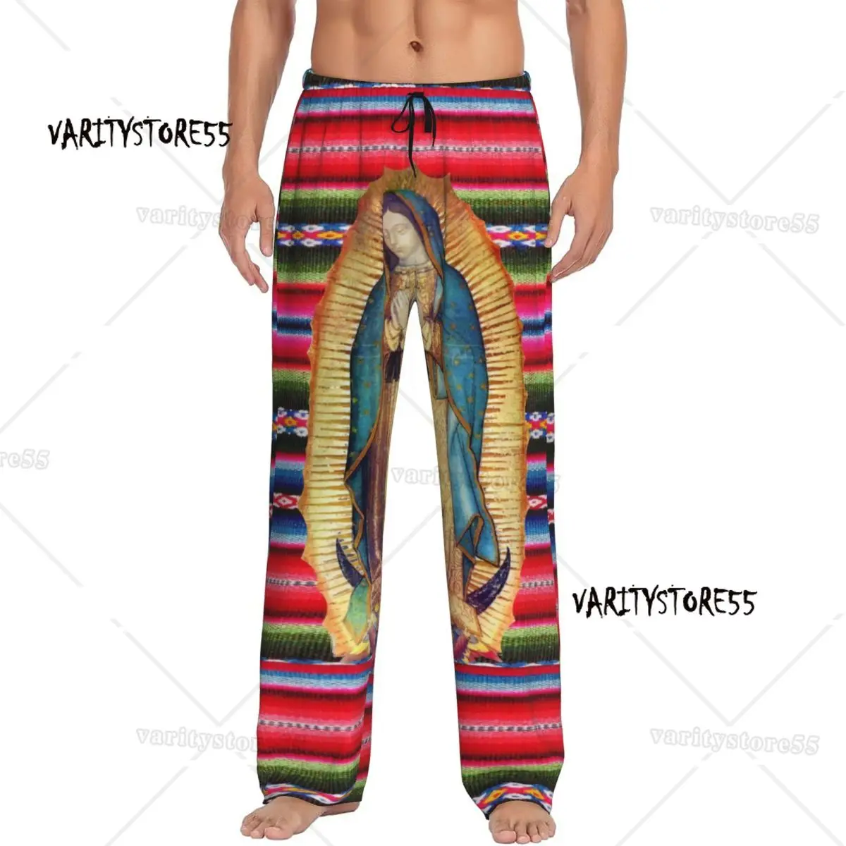 Пижамные штаны с индивидуальным принтом «Мать Гваделупской», Дева Мария Зарап, католическая одежда для сна Девы Марии, низ с карманами 
Пижамные штаны с индивидуальным принтом «Мать Гваделупской», Дева Мария Зарап, католическая одежда для сна Девы Марии, низ с карманами