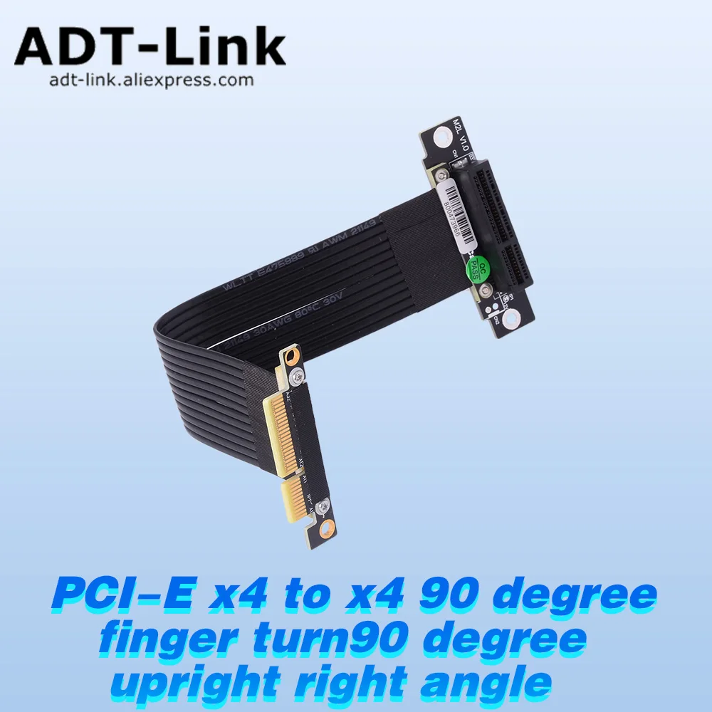 Turn 90 Degree PCI-E X4 To X4 Connector Finger Turn 90 Degree Upright Right Angle Extension Cable 64Gbps PCIe 4.0 Riser Extender
Turn 90 Degree PCI-E X4 To X4 Connector Finger Turn 90 Degree Upright Right Angle Extension Cable 64Gbps PCIe 4.0 Riser Extender