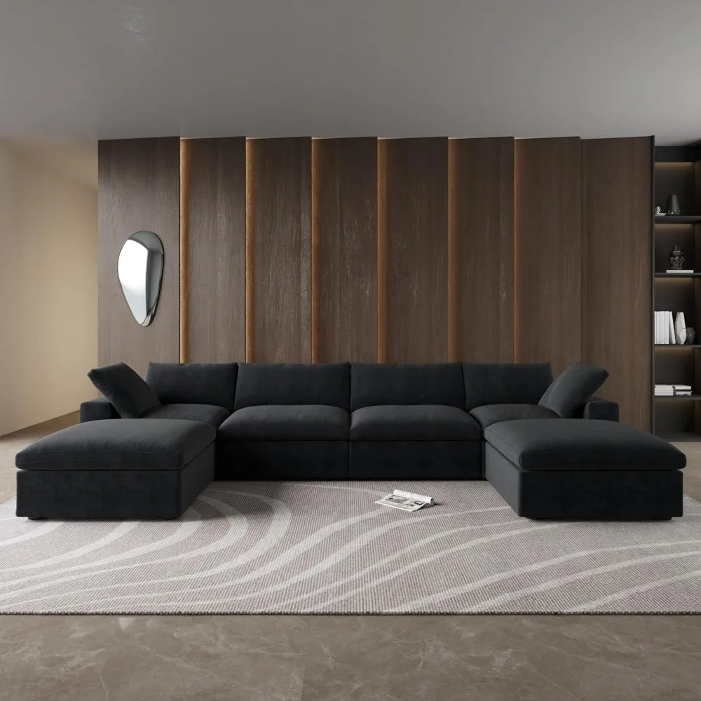 Cloud Modular Sectional Sofa,160.6"Down Filled Comfort U Shaped Sofa Couch for Living Room,Minimalist Wide Deep Seat Convertible
Cloud Modular Sectional Sofa,160.6"Down Filled Comfort U Shaped Sofa Couch for Living Room,Minimalist Wide Deep Seat Convertible