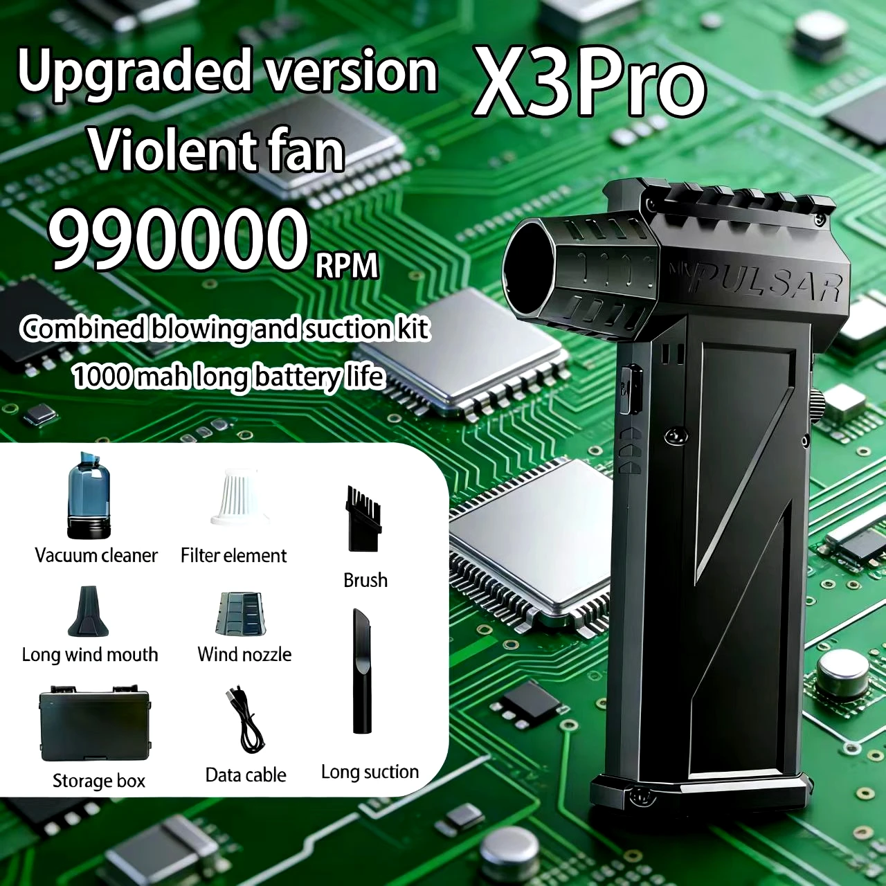 Мощный мини-турбовентилятор X3 с бесщеточным двигателем, ручной промышленный канальный вентилятор для интенсивной очистки под высоким давлением
Мощный мини-турбовентилятор X3 с бесщеточным двигателем, ручной промышленный канальный вентилятор для интенсивной очистки под высоким давлением