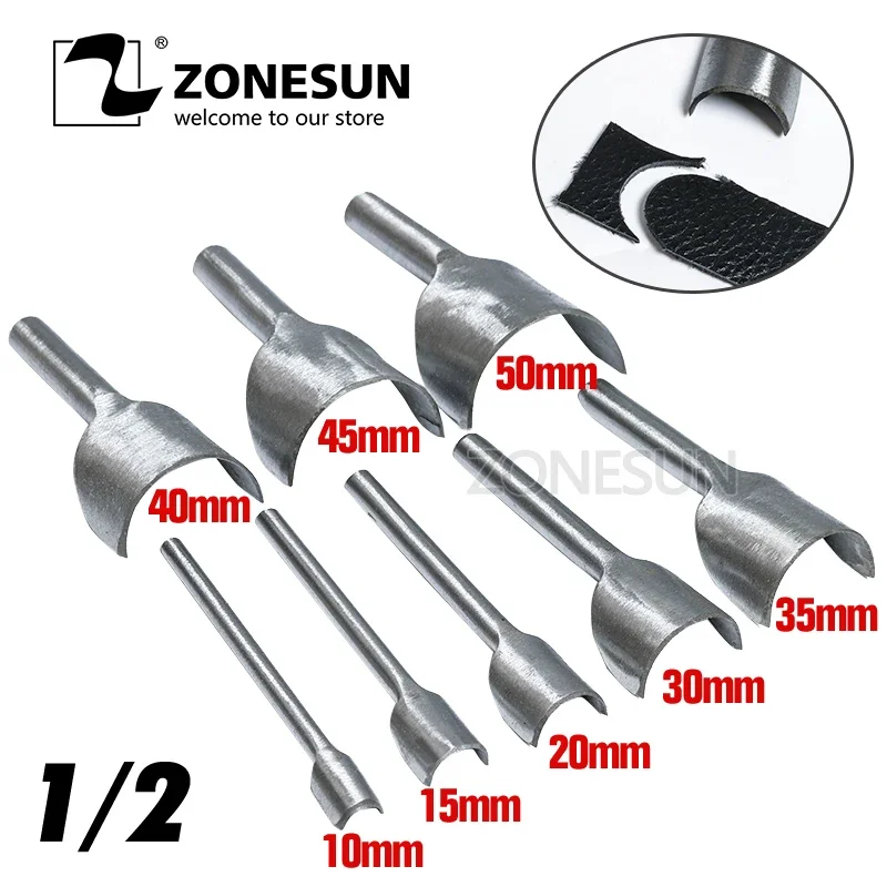ZONESUN DIY 8 шт. 10-50 мм кожаный полукруглый режущий инструмент, наборы резаков в форме краев ремня, кожаный угловой резак, ремень, полый дырокол
ZONESUN DIY 8 шт. 10-50 мм кожаный полукруглый режущий инструмент, наборы резаков в форме краев ремня, кожаный угловой резак, ремень, полый дырокол