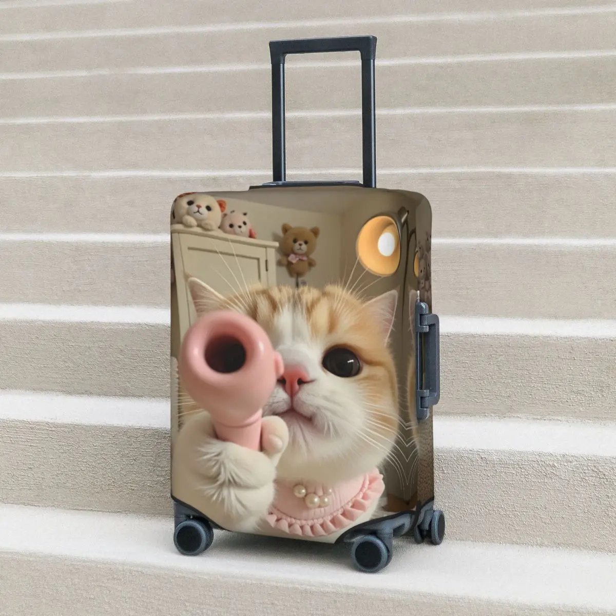 Kawaii Pink Cat Singing With Toy Mic Suitcase Cover Holiday Practical Luggage Case Cruise Trip Protector
Kawaii Pink Cat Singing With Toy Mic Suitcase Cover Holiday Practical Luggage Case Cruise Trip Protector