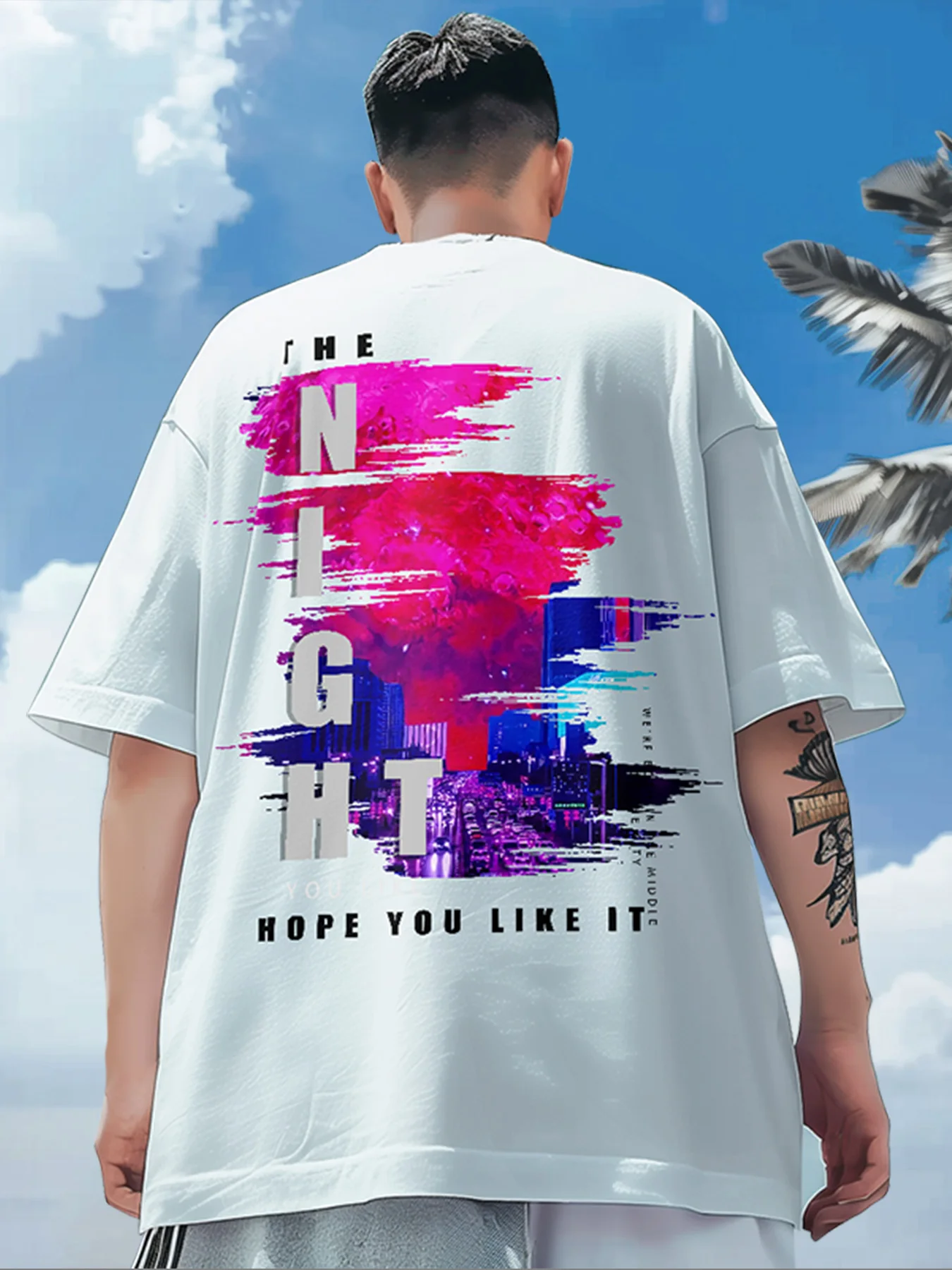 Summer white ink spray city night scene printed pure cotton round neck short-sleeved T-shirt fashion fashion brand casual top
Summer white ink spray city night scene printed pure cotton round neck short-sleeved T-shirt fashion fashion brand casual top