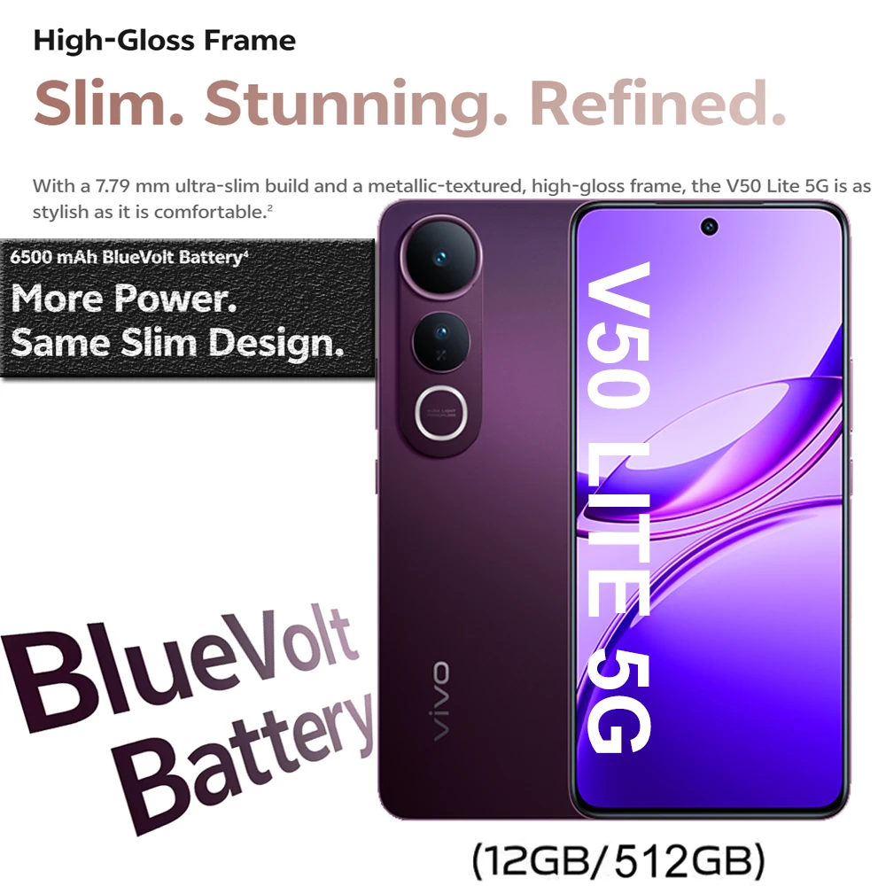 12GB+512gb VIVO V50 Lite 5G smart phone 6500mAh/Type-C interface lightweight camera phone
12GB+512gb VIVO V50 Lite 5G smart phone 6500mAh/Type-C interface lightweight camera phone