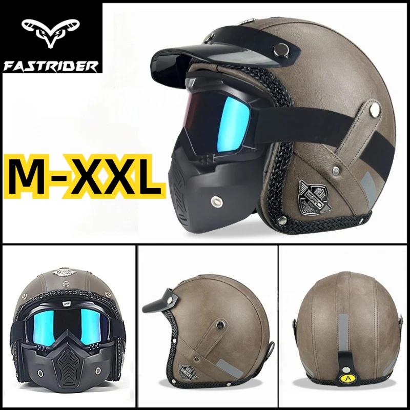 High quality retro motorcycle half helmet 3/4PU leather helmet cruise jet helmet
High quality retro motorcycle half helmet 3/4PU leather helmet cruise jet helmet
