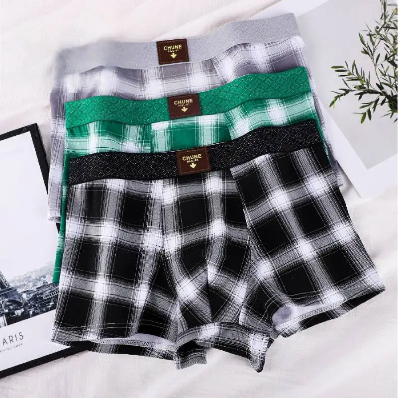 3 pcs Men Panties Cotton Underwear Plaid Man Underpants Boxer Shorts Male Antibacterial Breathable Underwear Briefs
3 pcs Men Panties Cotton Underwear Plaid Man Underpants Boxer Shorts Male Antibacterial Breathable Underwear Briefs