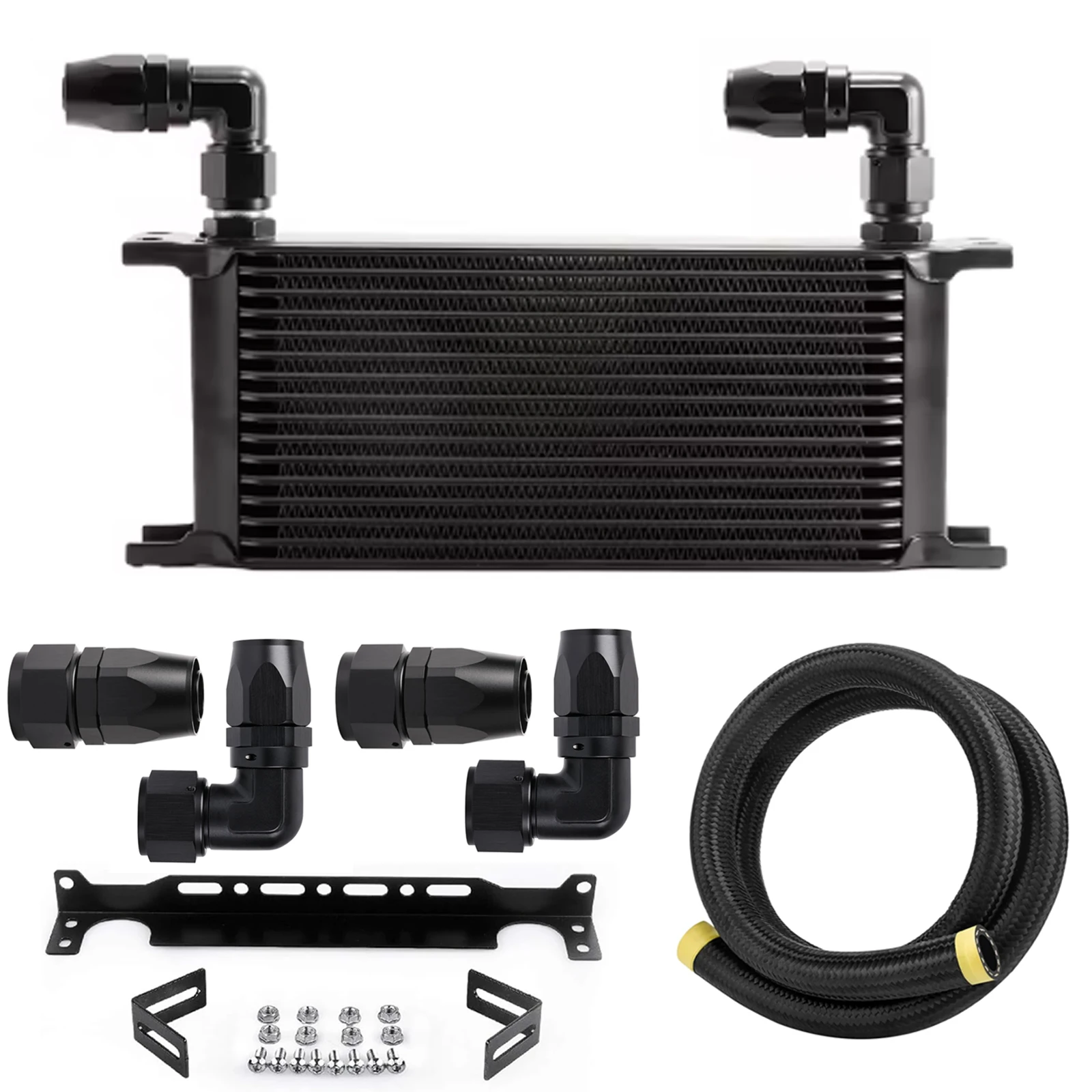 AN10 Universal Oil Cooler Set 16 Rows Aluminum British Type Car Engine Cooling Radiator Replacement With Braided Hose Fittings
AN10 Universal Oil Cooler Set 16 Rows Aluminum British Type Car Engine Cooling Radiator Replacement With Braided Hose Fittings