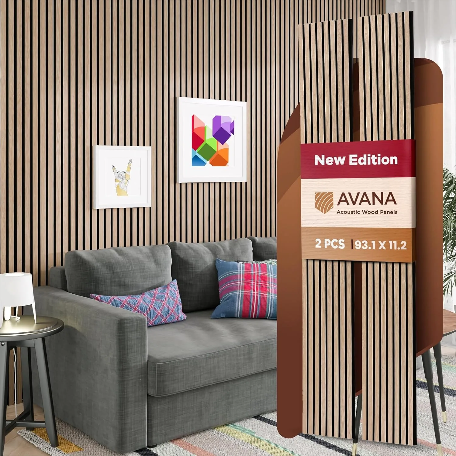 Acoustic Wood Wall Panels 93.2x11.25 Inch White Oak 2-Pack for Home Office Studio Decor
Acoustic Wood Wall Panels 93.2x11.25 Inch White Oak 2-Pack for Home Office Studio Decor
