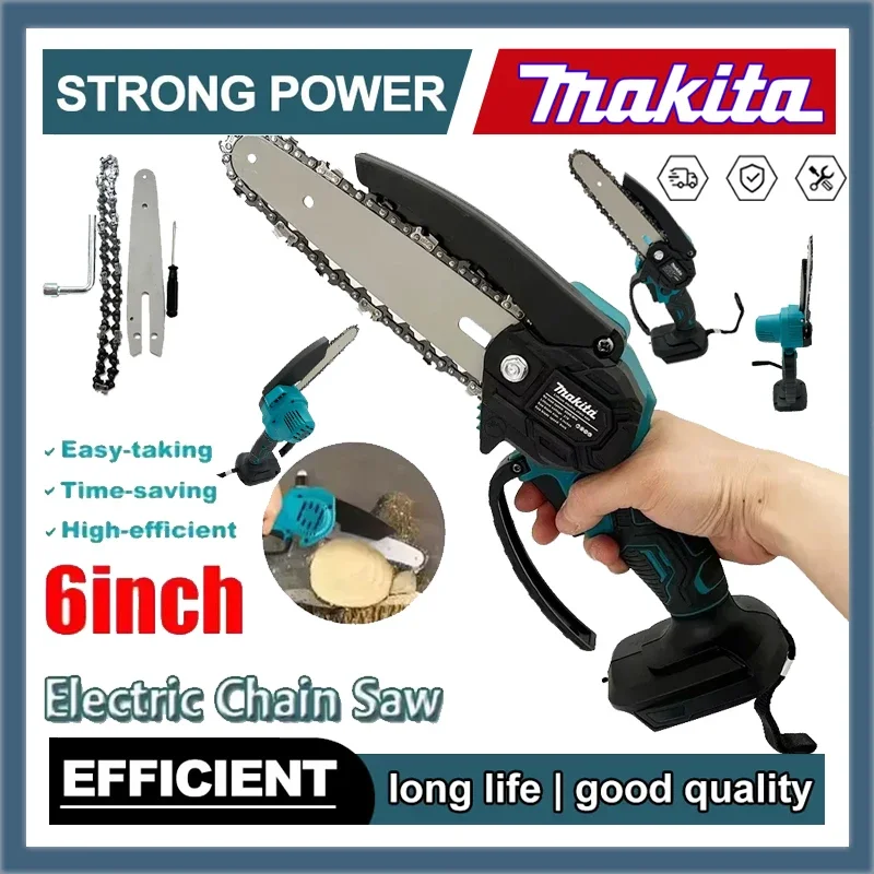 Makita Electric Saw 6 Inch Chain Saw Handheld Portable Wood Logging Chainsaw Garden Pruning Wood Power Tool for 18V Battery
Makita Electric Saw 6 Inch Chain Saw Handheld Portable Wood Logging Chainsaw Garden Pruning Wood Power Tool for 18V Battery