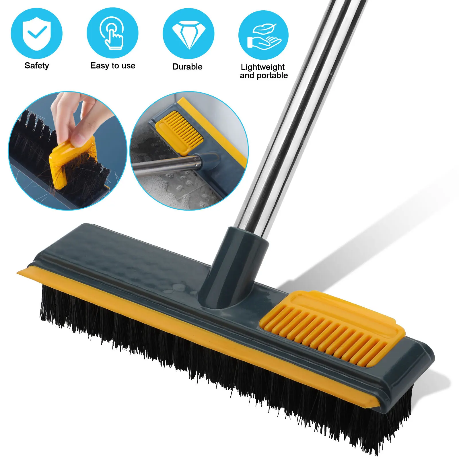 2 In 1 Long Handle Cleaning Tile Brush Floor Scrubber Broom with Stiff Bristles
2 In 1 Long Handle Cleaning Tile Brush Floor Scrubber Broom with Stiff Bristles