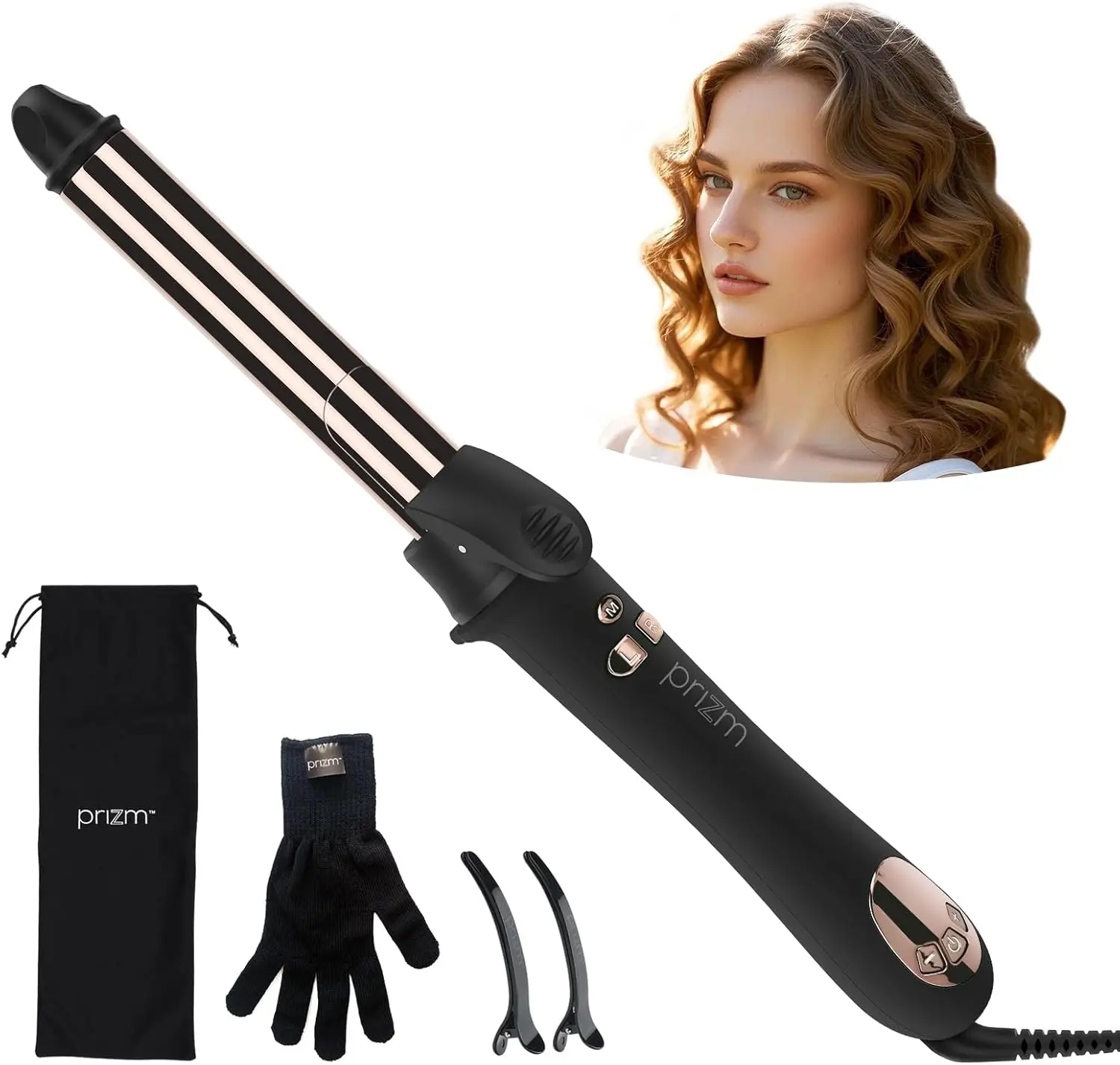 Automatic Rotating Curling Iron 1 Inch, Dual Voltage, 11 Heat Settings, Nano Titanium Barrel with Negative Ions
Automatic Rotating Curling Iron 1 Inch, Dual Voltage, 11 Heat Settings, Nano Titanium Barrel with Negative Ions