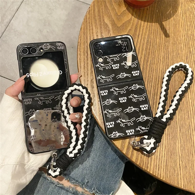 Line Cat Mirror Phone Case for Samsung Galaxy Z Flip Z Fold 6 5 4 3 Protective Back Cover for ZFold6 ZFlip6 Case
Line Cat Mirror Phone Case for Samsung Galaxy Z Flip Z Fold 6 5 4 3 Protective Back Cover for ZFold6 ZFlip6 Case