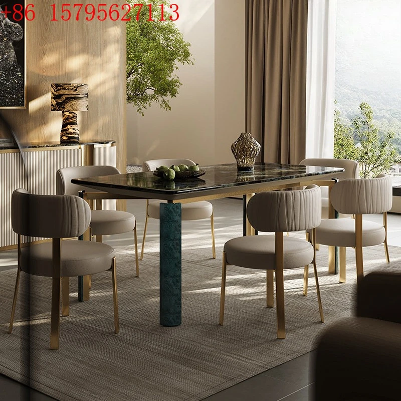 Light luxury dining table and chairs combination table home haute couture post-modern Italian marble square dining table
Light luxury dining table and chairs combination table home haute couture post-modern Italian marble square dining table