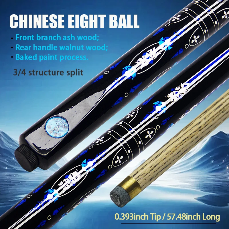 57.48In Ash Wood Snooker English Pool Cue 3/4 Split Design with 10mm Fine Tip Stainless Steel Brass Joint Professional Precision
57.48In Ash Wood Snooker English Pool Cue 3/4 Split Design with 10mm Fine Tip Stainless Steel Brass Joint Professional Precision