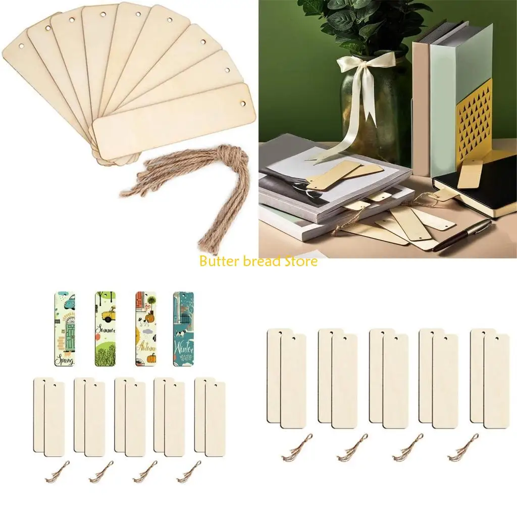 W89C 10PCS Unfinished Bookmarks Set with Rope Bookmarks Slices for Bookmarks Handmade Art Craft Painting
W89C 10PCS Unfinished Bookmarks Set with Rope Bookmarks Slices for Bookmarks Handmade Art Craft Painting