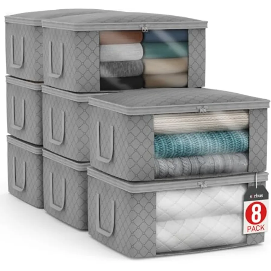Medium Clothes Storage Bags - Foldable Blanket Storage Bins for Organizing Bedroom Closet Clothing Comforter Organization with
Medium Clothes Storage Bags - Foldable Blanket Storage Bins for Organizing Bedroom Closet Clothing Comforter Organization with