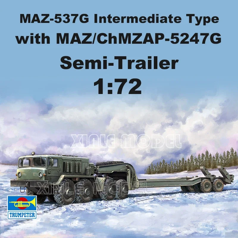 Комплект модели пластикового танка Trumpeter 07194 MAZ-537G, средний (с полуприцепом MAZ/ChMZAP-5247G) 1/72
Комплект модели пластикового танка Trumpeter 07194 MAZ-537G, средний (с полуприцепом MAZ/ChMZAP-5247G) 1/72