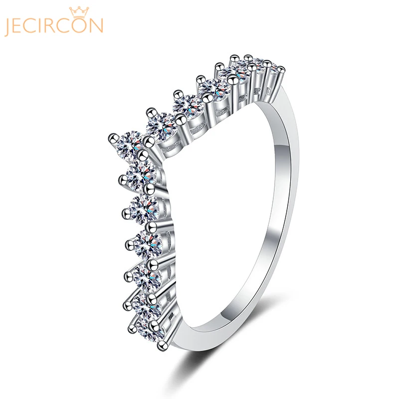 JECIRCON 925 Sterling Silver Row Ring for Women Full Diamond D Color 0.78ct Moissanite Seiko Korean Version V-shaped Tail Ring
JECIRCON 925 Sterling Silver Row Ring for Women Full Diamond D Color 0.78ct Moissanite Seiko Korean Version V-shaped Tail Ring
