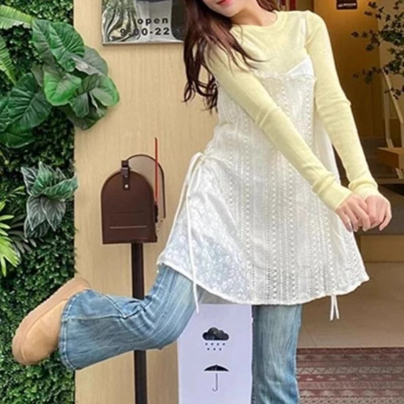 White Lace Suspender Dress 2025 Early Spring Japanese Short Gauze Skirt Seaside Holiday Bottoming Skirt Top
White Lace Suspender Dress 2025 Early Spring Japanese Short Gauze Skirt Seaside Holiday Bottoming Skirt Top