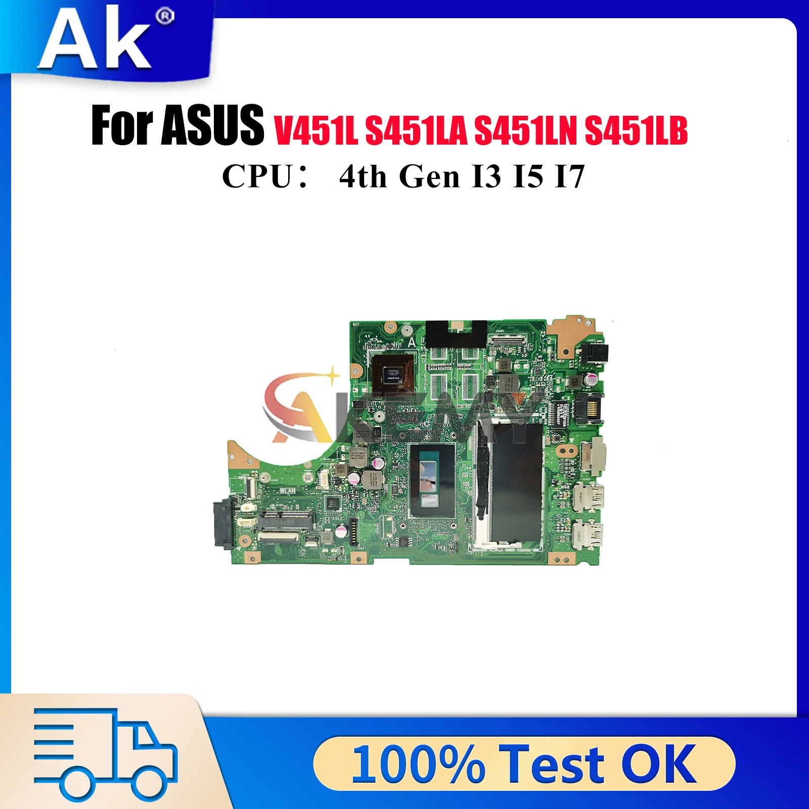 S451LN Материнская плата для ноутбука ASUS VivoBook R451L S451L V451L S451LB S451LA S451LN K451L Материнская плата для ноутбука с процессором I3 I5 I7
S451LN Материнская плата для ноутбука ASUS VivoBook R451L S451L V451L S451LB S451LA S451LN K451L Материнская плата для ноутбука с процессором I3 I5 I7