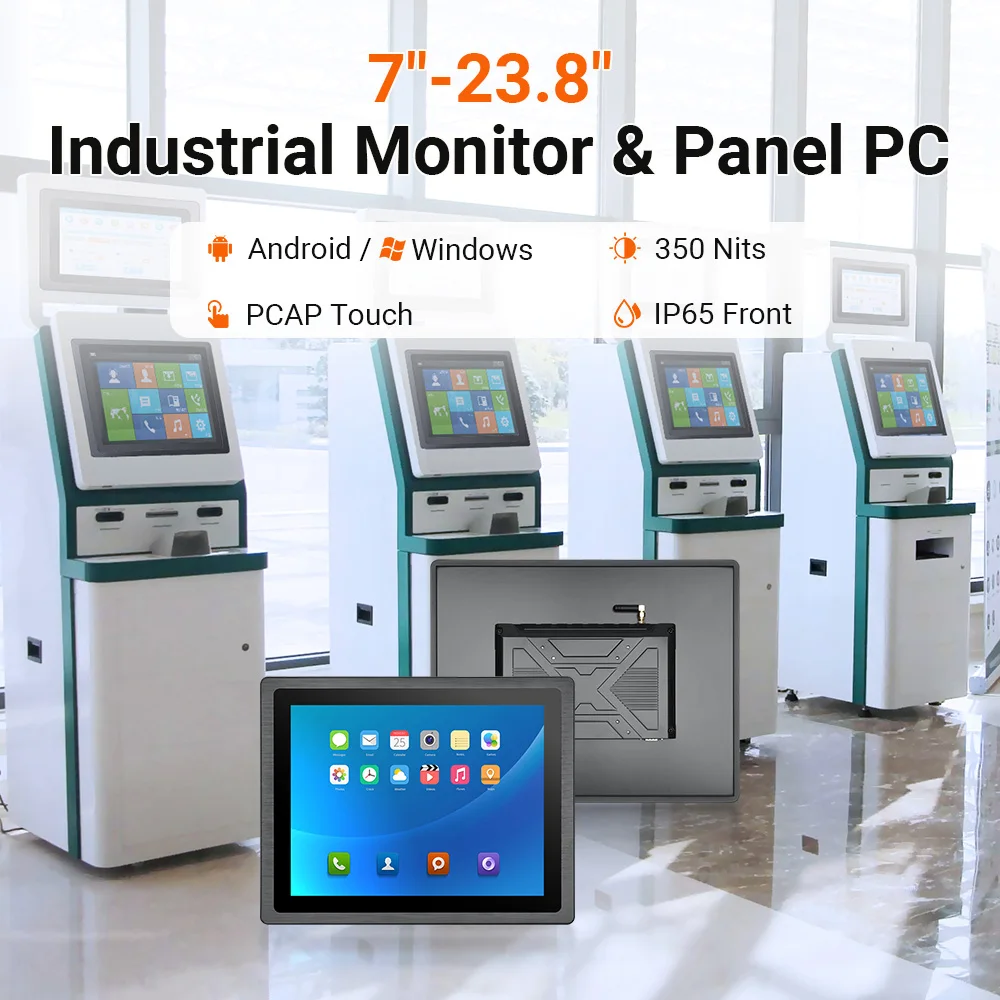 X 21.5 Inch Fhd Flat Android/Linux/Ubuntu IP65 Front Wall Mount 2GB RAM 32GB EMMC HMI Industrial Capacitive Touch Screen Panel P