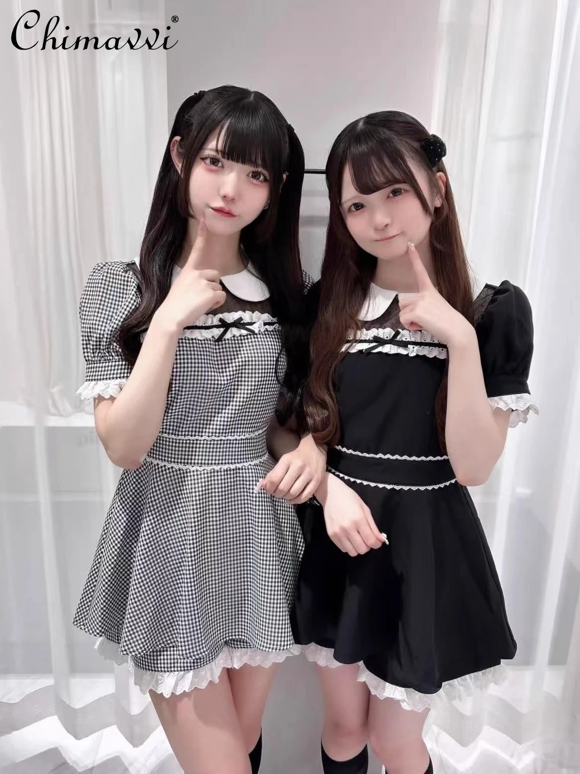 Japanese 2025 New Sweet Doll Collar Embroidered Lace Bubble Sleeve Slim Dress Top + Shorts Two-piece Set Girl Lolita Sets
Japanese 2025 New Sweet Doll Collar Embroidered Lace Bubble Sleeve Slim Dress Top + Shorts Two-piece Set Girl Lolita Sets