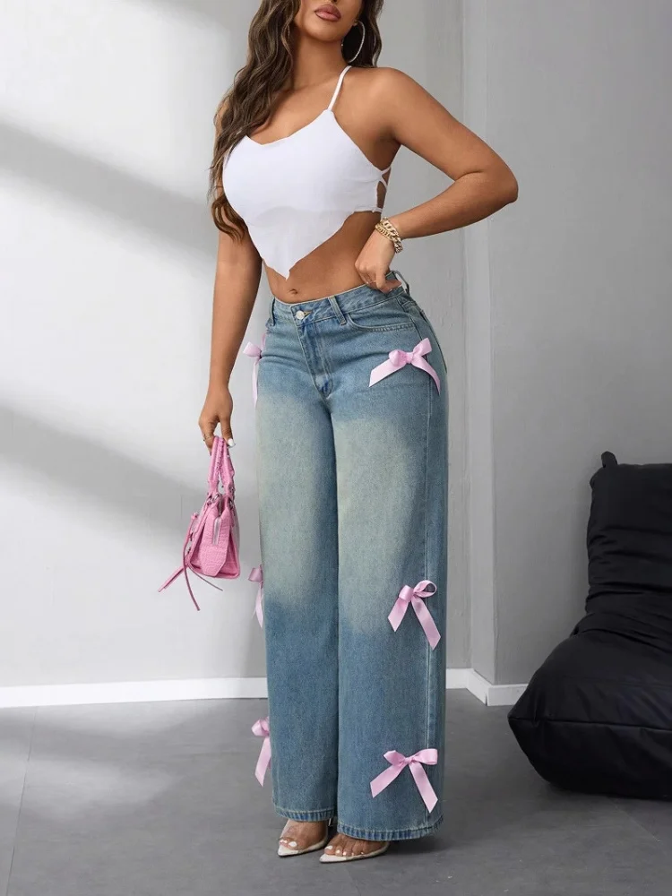 Trendy Low Waist Denim Jeans Women's Fashion Side Knot Long Pants Casual Wear Resistant Blue Denim Spring Season
Trendy Low Waist Denim Jeans Women's Fashion Side Knot Long Pants Casual Wear Resistant Blue Denim Spring Season