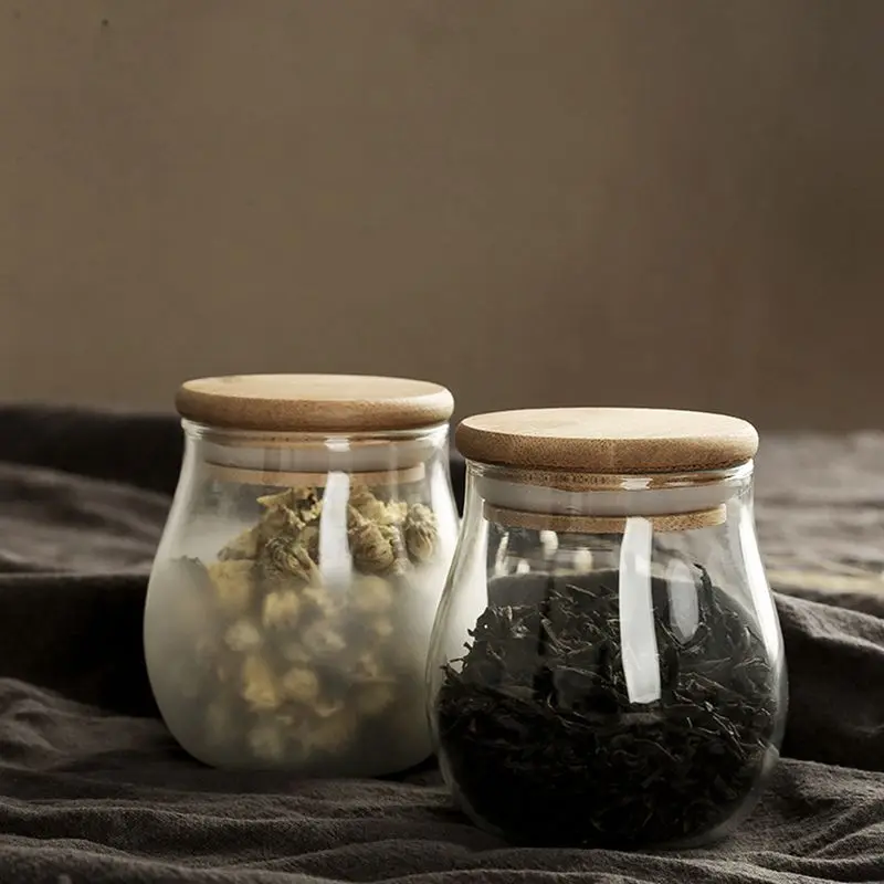 Transparent Glass Sealed Cans Food Storage Jar Spice Tea Bean Candy Bottle With Bamboo Lid Portable Seal Package
Transparent Glass Sealed Cans Food Storage Jar Spice Tea Bean Candy Bottle With Bamboo Lid Portable Seal Package