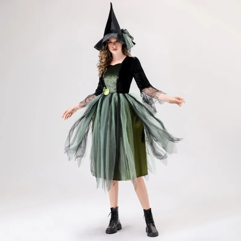 Halloween Vampire Dress for Adults Gothic Witch Costume Long Sleeve Cosplay Party Outfit Dark Elegant Halloween Performance
Halloween Vampire Dress for Adults Gothic Witch Costume Long Sleeve Cosplay Party Outfit Dark Elegant Halloween Performance