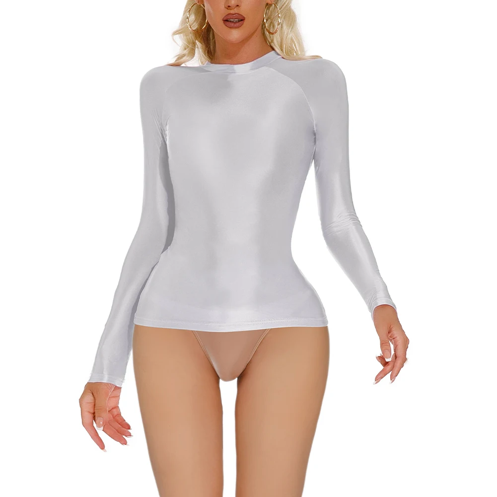 Сексуальный топ, женские глянцевые узкие футболки, бесшовные футболки с длинным рукавом для занятий йогой, эластичные эластичные облегающие футболки, топы, футболка, одежда
Сексуальный топ, женские глянцевые узкие футболки, бесшовные футболки с длинным рукавом для занятий йогой, эластичные эластичные облегающие футболки, топы, футболка, одежда