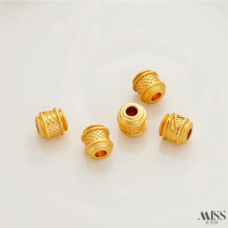 18K Matte Gold Color Vintage Engraved Large Hole Bucket Spacer Beads For DIY Bracelet Necklace Jewelry Making Accessories
18K Matte Gold Color Vintage Engraved Large Hole Bucket Spacer Beads For DIY Bracelet Necklace Jewelry Making Accessories