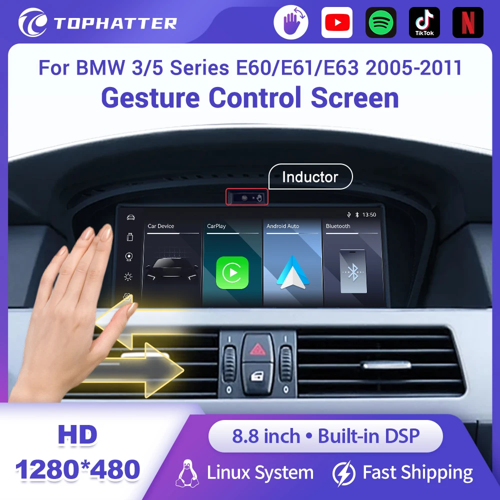 8.8" Wireless CarPlay Android Auto Car Multimedia Linux Player Display For BMW 5 Series E60 E61 E62 E63 CCC CIC Touch Screen
8.8" Wireless CarPlay Android Auto Car Multimedia Linux Player Display For BMW 5 Series E60 E61 E62 E63 CCC CIC Touch Screen