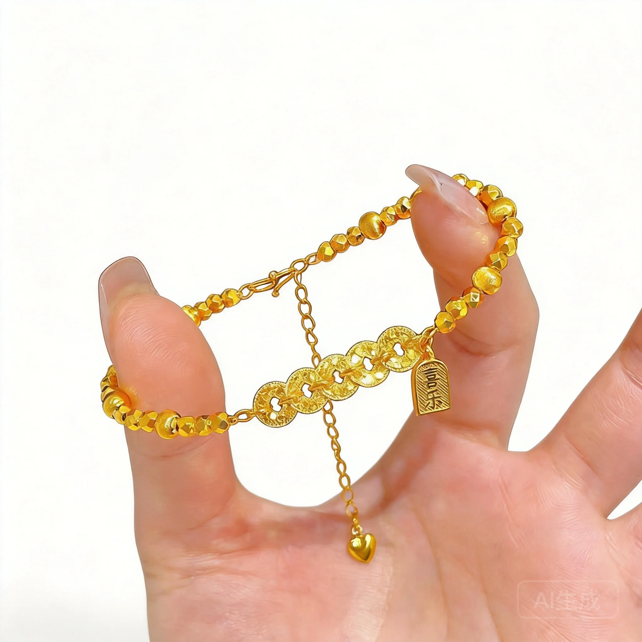 24k Real Gold Plated Chinese Style Five Emperor Coins Peace Joy Charm Lucky Blessing Wealth Disco Beaded Bracelet For Women Fash
24k Real Gold Plated Chinese Style Five Emperor Coins Peace Joy Charm Lucky Blessing Wealth Disco Beaded Bracelet For Women Fash