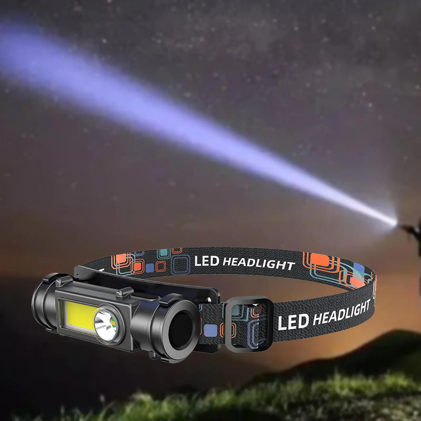 Светодиодный налобный фонарь, перезаряжаемый компактный налобный фонарь для кемпинга, бега, пешего туризма, работы 
Светодиодный налобный фонарь, перезаряжаемый компактный налобный фонарь для кемпинга, бега, пешего туризма, работы