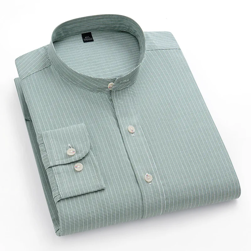 Stand-up Plaid shirt Striped Shirt 100 Cotton Long Sleeve Shirt Men Oxford Solid Color Fashion Male Social Formal Shirts
Stand-up Plaid shirt Striped Shirt 100 Cotton Long Sleeve Shirt Men Oxford Solid Color Fashion Male Social Formal Shirts