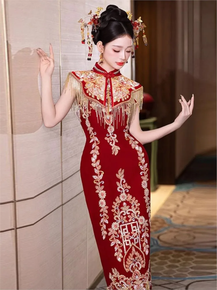 New Chinese-style cheongsam for toasting fashionable casual wear appreciation banquets
New Chinese-style cheongsam for toasting fashionable casual wear appreciation banquets