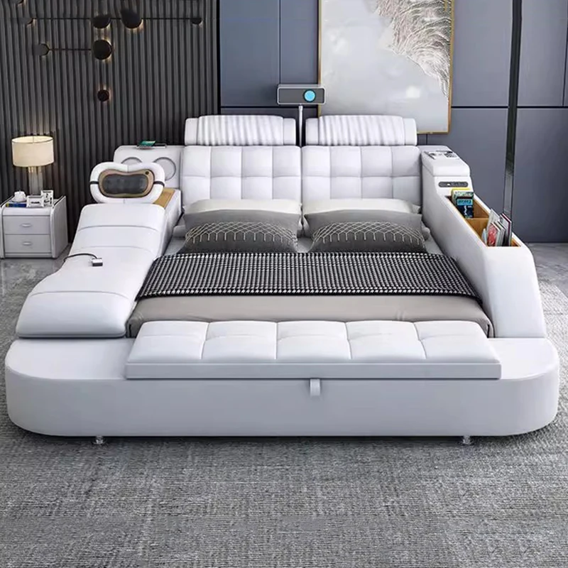 Modern Multifonction Bed Dressing Table Queen Size Smart Luxury Bed Couch Storage Space Camas De Dormitorio Bedroom Furniture
Modern Multifonction Bed Dressing Table Queen Size Smart Luxury Bed Couch Storage Space Camas De Dormitorio Bedroom Furniture