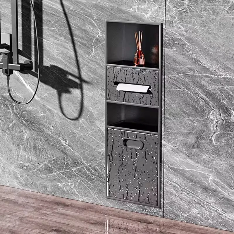 Stainless steel trash can embedded niche concealed toilet bathroom room toilet storage box rack next to toilet
Stainless steel trash can embedded niche concealed toilet bathroom room toilet storage box rack next to toilet