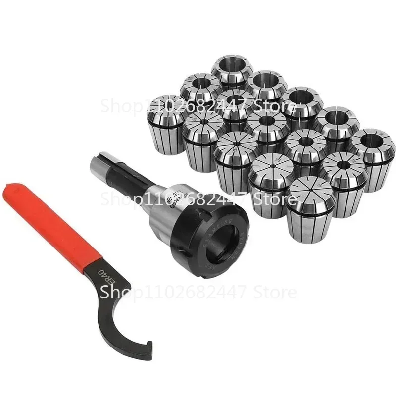 R8 Er-40 Collet Chuck Set, R8 Shank Collet Chuck Holder+15pcs Er40 Collets+spanner For CNC Milling Tool Holder Engraving Machine
R8 Er-40 Collet Chuck Set, R8 Shank Collet Chuck Holder+15pcs Er40 Collets+spanner For CNC Milling Tool Holder Engraving Machine