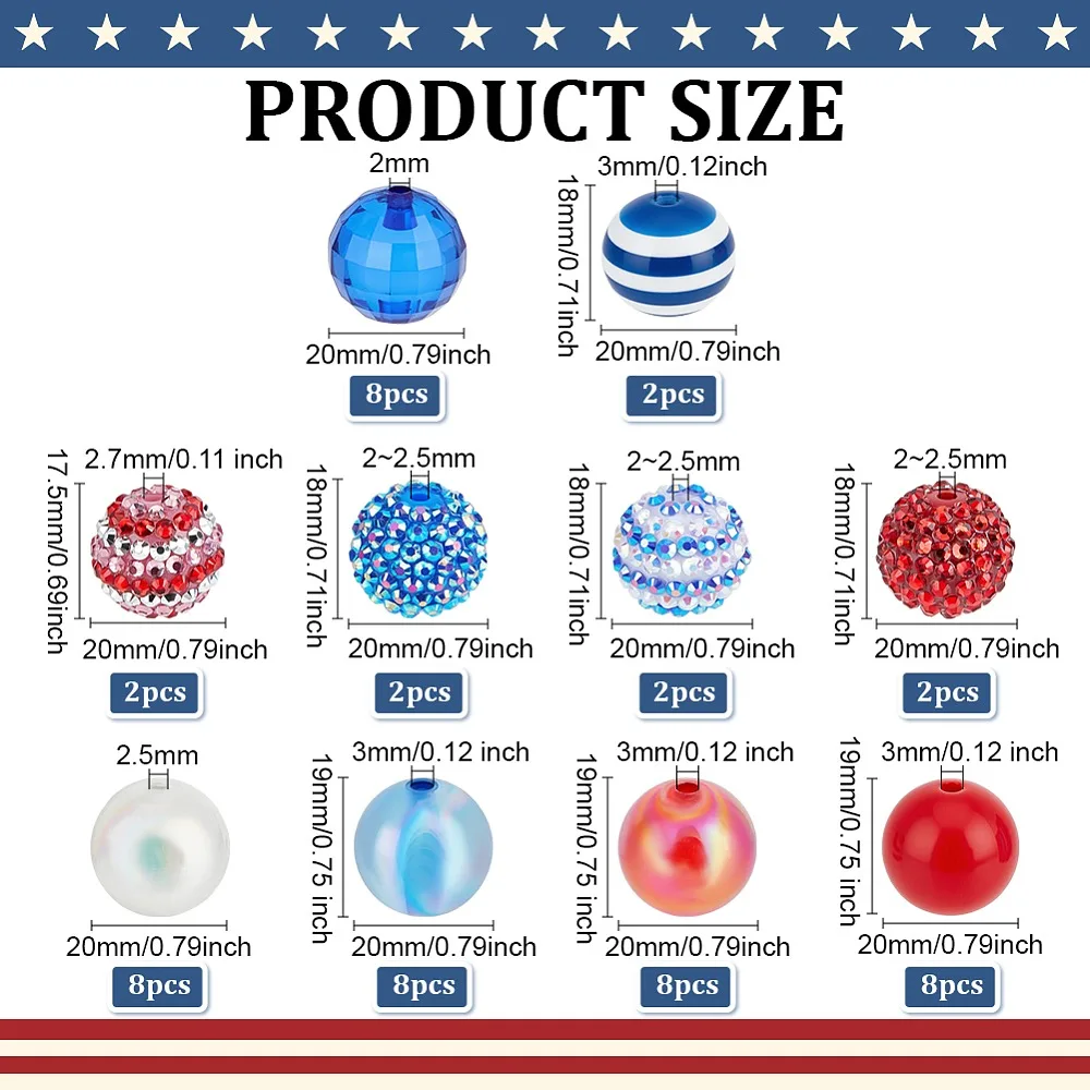 50Pcs Bead Kits Resin Acrylic Beads Round Mixed Color 20x17.5~20mm Hole: 2~3mm
50Pcs Bead Kits Resin Acrylic Beads Round Mixed Color 20x17.5~20mm Hole: 2~3mm